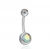 Import Wholesale Double Navel Body Pierced Jewelry Surgical Titanium Button Diamond Gold Belly Ring from China