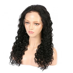 Wholesale Factory Long Curly Swiss Lace Virgin Human Hair 13x4 Lace Front Wig