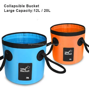 Wholesale Outdoor Folding Fishing Bucket Ocean Dry Collapsible PVC Wetty Bucket