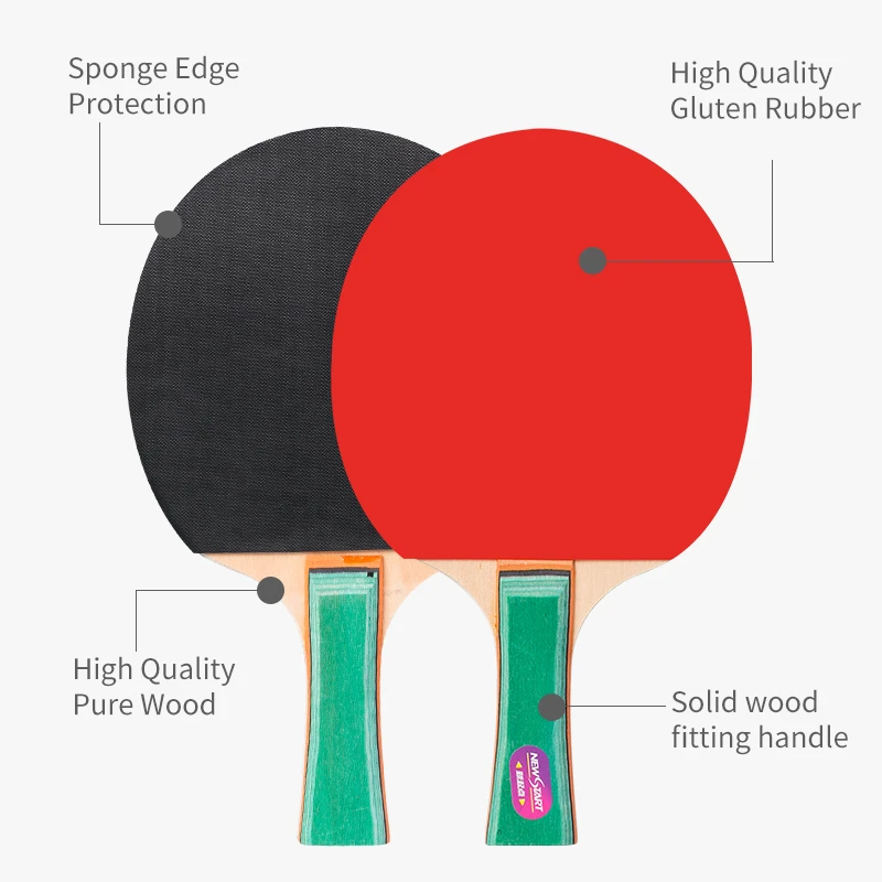 Wholesale Professional Table Tennis Bat Customized Horizontal Ping Pong Racket Set