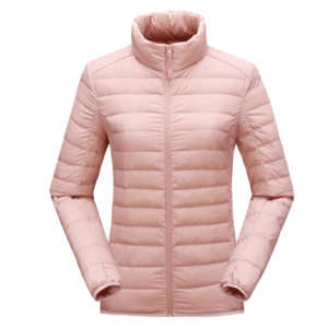 Wholesale Stock Custom Oem Pink puffer ultra light down jacket for travel from China manufacturer factory