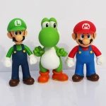 Wholesale Super Mario Bros PVC Action Figure,  Koopa Daisy Yoshi Wario Figurine doll, plastic Mario toy Figure each in PBH