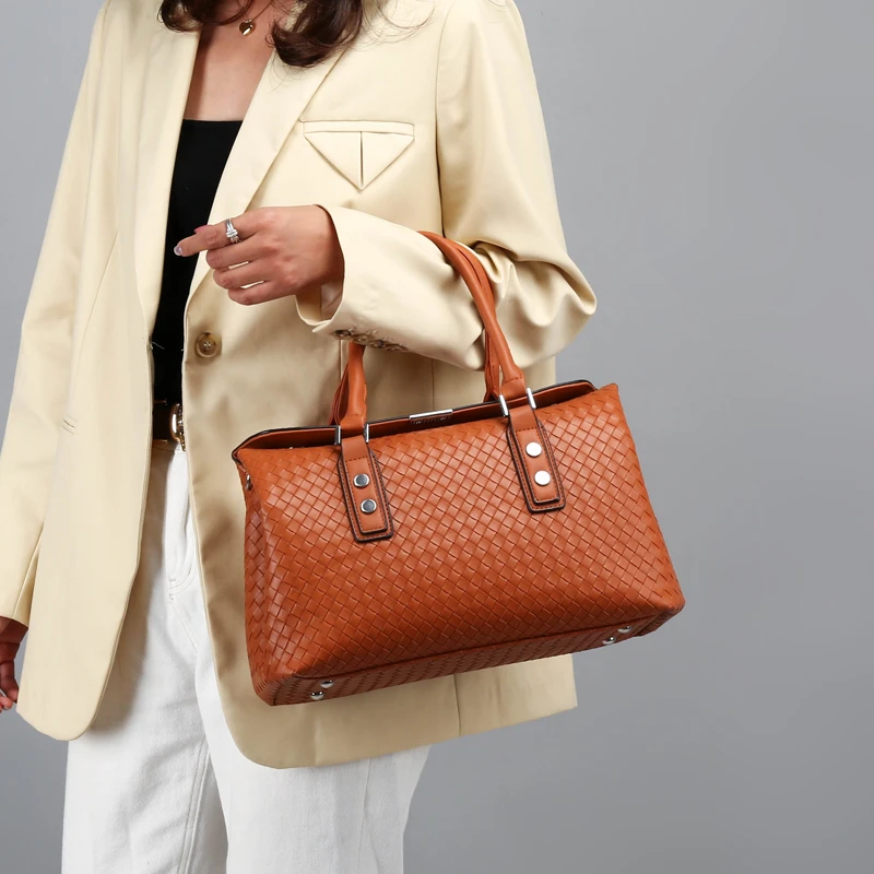 Wholesale Womens Soft Faux Leather Tote Shoulder Bag Big Capacity Handbag