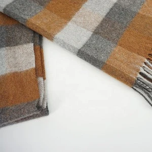 Wholesale woven Buffalo Plaid winter thick custom wool scarf for men