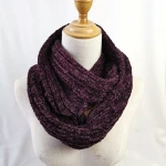 Winter Spring Outdoor Street Thick Chunky Chenille Knit Snood Infinity Scarf for Women
