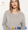 Women Custom 100% Erdos Cashmere V-neck Sweater