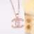 Import Women Lady 18k Gold Plated Silver Colors CC Pendant Chain Coco Channel Logo Choker Necklaces Jewelry from China
