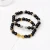 Import Women Men Gold Silver Plated Dumbbell Charms Pumice Stones Stretched Beaded Bracelets from China