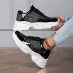 Women Sneakers Running Shoes Sports Casual Shoes Walking shoes Patent leather sequined daddy women