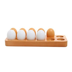 Wooden Egg Kitchen Tray Holder Bamboo Box Eco Friendly Storage Container