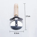 Wooden Handle Pizza Knife Cutter Round Pizza Cutter Stainless Pastry Pasta Dough kitchen Baking Tools