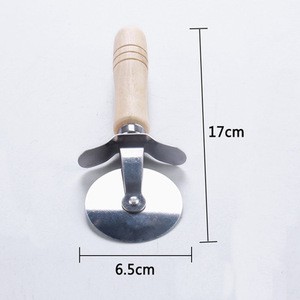 Wooden Handle Pizza Knife Cutter Round Pizza Cutter Stainless Pastry Pasta Dough kitchen Baking Tools