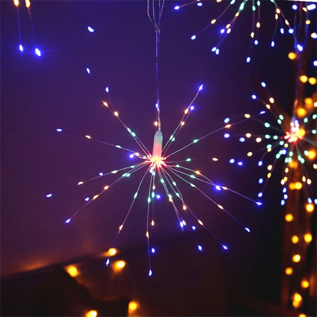 Xmas New Year Window Decor Lighting LED String Battery Operated Christmas Garland Firework Fairy Lights
