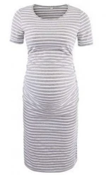 Yarn dyed streetwear designer pregnant women outdoor clothing wrap long maternity t shirt dress