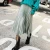 Import ZH138B  High qual;ity hot sale new fashion satin wrinkled pleated women long skirt from China