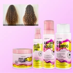 Luxfume Curl Care 4-Piece Set Defining Voluminous Curly Hair Shampoo Conditioner Mousse Styling Spray