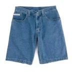 Dark Denim Shorts Jorts With Pocket for Men