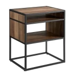 Metal Wooden Beside Side Table