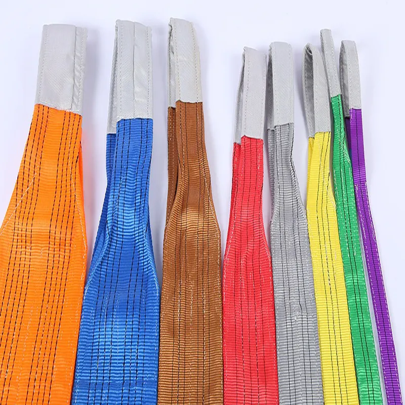 Buy 1 - 10 Ton Color Code Textile Tape Lifting Slings Belt Crane Flat ...