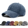 Blank Washed Cotton Dad Hat Vintage Distressed Baseball Cap In Stock Support Custom Logo Embroidery