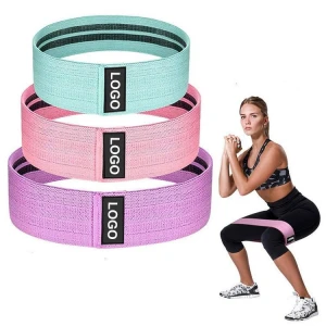 Home Gym Workout Fabric Fitness Long Hip Resistance Exercise Bands Cotton Sets