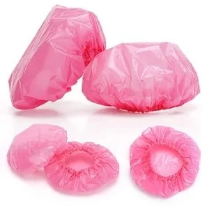 Disposable Colorful Plastic Ear Cover for Hair Dyeing Waterproof, Ear Cap Protection Disposable Earmuffs Plastic Ear Cover PE Ear Cap for Shower Beauty Salon
