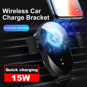 Car wireless charging base with retractable bracket 15w fast and safe navigation charging