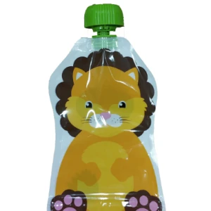 Food Grade Plastic Liquid Packaging Reusable Baby Food Spout Pouch