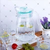 Drinking Water Glasses pitcher jug Set of 5- Cactus engraved pattern