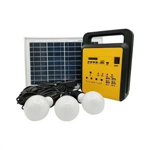 Solar Home Lighting System With Four LED Lights 10W Solar Panel Mobile Charge