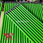 Wooden broom stick green pvc coated