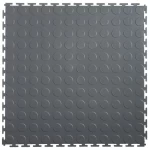 100% PVC Interlocking Floor Tile 500*500mm Coin Surface For Use In Garages Workshop And Factories