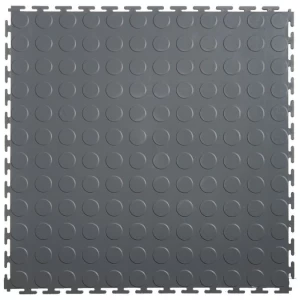 100% PVC Interlocking Floor Tile 500*500mm Coin Surface For Use In Garages Workshop And Factories