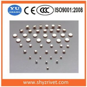silver alloy contact rivet for the relay