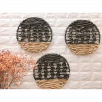 Hot Trendy Set 3 of Seagrass Water Hyacinth Rattan Round Boho Decor Hanging Baskets for Wall Decor Made in Vietnam