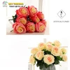 1 Bouquet 9 Head Artificial Rose And Leaf Decoration Flower