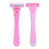 1 handle and 4 Refill Cartridges Disposable Triple Blades Women Razor Body Hair Remover Bikini Blade Pink Ladies Shaving KL3-03W