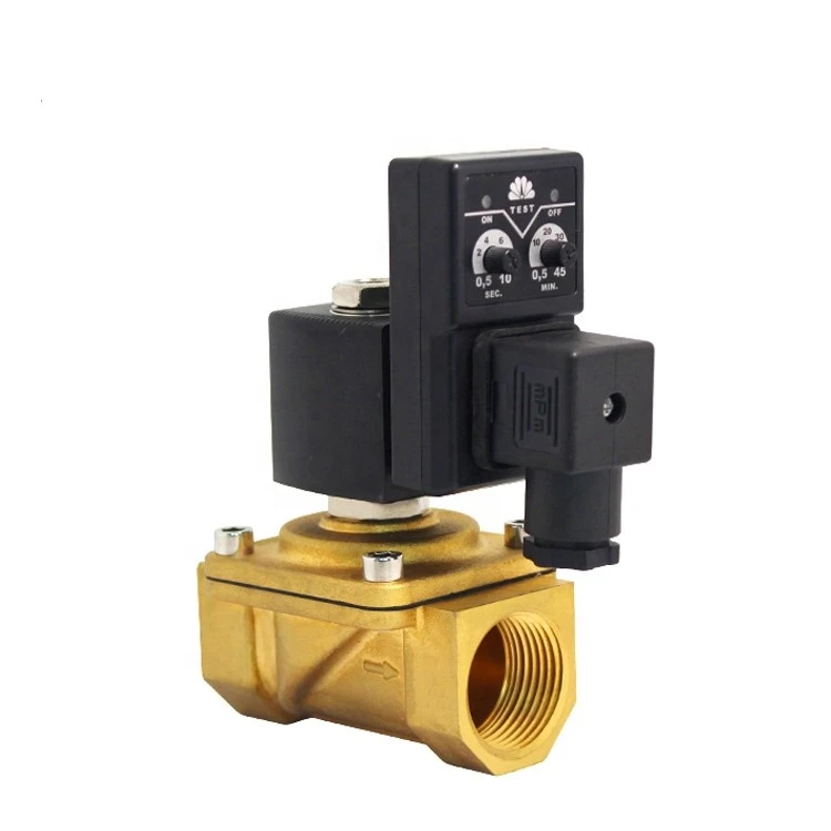 1 Inch 120v 2/2 Way Normally Closed Brass Auto Drain Solenoid Valve with timer control
