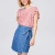Import 100% Cotton Frayed Denim Wraps Short Pants Adjustable Side Tie Button Jeans Women Skirt from China