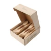 100pcs disposable biodegradable re-usable bamboo wooden spoon fork knife tableware/flatware/trave/cutlery set with mailer box