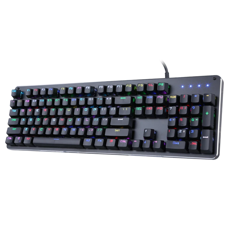104 keys keycap Good quality RGB led backlit Mechanical gaming keyboard computer accessories