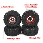 1/10 1/8 Crawler RC Car Refit Upgrade Accessories Parts 2.2in Metal Wheel hub Wheels 12mm Adapter Climbing Tire Tires 123mm*60mm