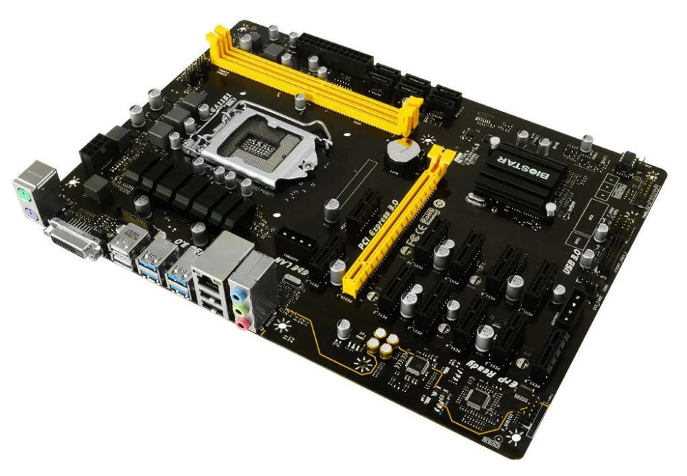 12 GPUs BIOSTAR TB250-BTC PRO LGA 1151 Mining/Desktop Motherboard for BTC ETH ZEC Miner Rig Case