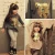 Import 16IHJ495 Girls black long-sleeved leopard print trousers Two-piece suit little girl fall kids clothing from China