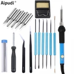 19Pcs 60W Electric Soldering Irons Tool Kits Adjustable Temperature  Electric Iron Set Mini Handle Heat Pencil Soldering Iron