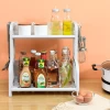 2-Tier Standing Spice Rack  Bathroom Kitchen Countertop Storage Organizer Spice Bottle Jars Rack Holder