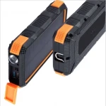 20000 mAh Solar Charger Mobile Phone Portable Power Bank External Backup Battery Pack Dual Input Output SOS Warning Lamp