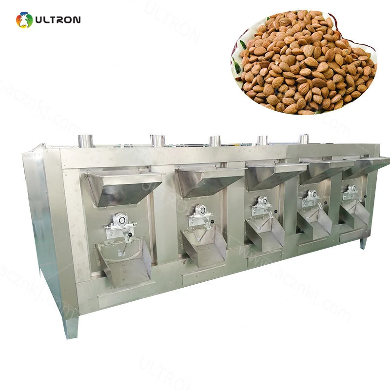 200kg/h Capacity Malt Sunflower Seeds Walnut Chickpea Soybean Almond Sesame Peanut Roasting Machine