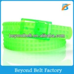 2014 Hot Sale Fashion Colorful Eco-friendly Pyramid Perfume Silicone Belt with Plastic Buckle