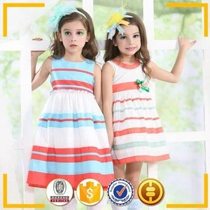 2015 hot sale wholesale kids clothes uk stripes cotton dresses cool clothes for kids